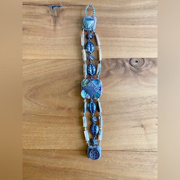 Beautiful Vintage Taxco Sterling 925 and Abalone Bracelet - Picture 2 of 15